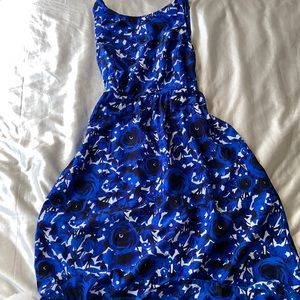 Blue Floral Strap Dress